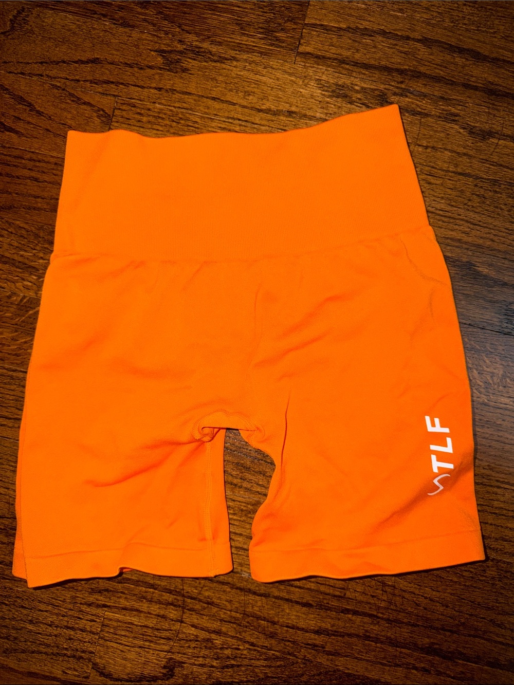 TLF Women's High-Waist Orange Bike Shorts